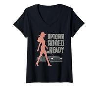 Womens Urban Cowboy City Western Soul Boots Skyline Country Dreams V-Neck T-Shirt