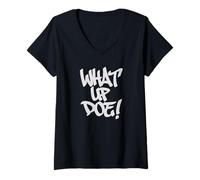 Womens Urban Detroit Michigan | What Up Doe V-Neck T-Shirt