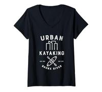 Womens Urban Kayaking ~ Bronx River, New York City V-Neck T-Shirt