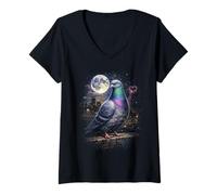 Women's Urban Pigeon - Pigeon Lover 90s Art V-Neck T-Shirt