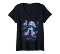 Women's Urban Pigeon - Pigeon Lover 90s Art V-Neck T-Shirt