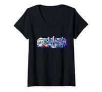 Women's Urban Sketcher Street Scene V-Neck T-Shirt