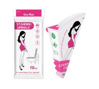 Womens Urinal Funnel - Female Pee Funnel, Foldable Paper Urinal, 10 Pieces Hygienic Foldable Compact Paper Urine Case Spill Proof Waterproof Coating for Camping Boating Mobility Challenges