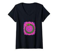 Womens Uroboros Eternal Cycle Serpent Symbol Mystic Time V-Neck T-Shirt