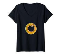 Womens Uroboros Eternal Cycle Serpent Symbol Mystic Time V-Neck T-Shirt