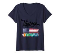 Womens US American Flag Limited Edition - Vintage 1968 V-Neck T-Shirt