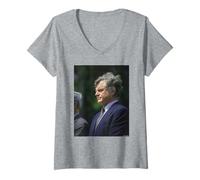 Womens US Senator Ted Kennedy in 1983 by Michael Grecco V-Neck T-Shirt