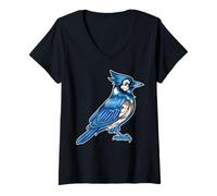 Women's USA America - Animals - Canada Jay V-Neck T-Shirt
