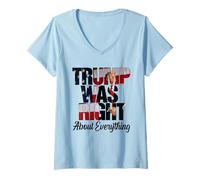 Womens USA American Flag Trump was Right About Everything Men Women V-Neck T-Shirt