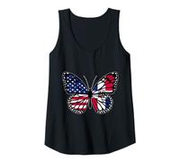 Womens USA and Dominican Mix Butterfly Roots Dominicana American Tank Top