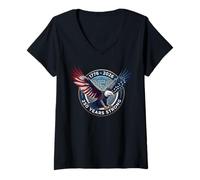 Women's USA Bald Eagle 1776-2026 America 250 Years Strong V-Neck T-Shirt