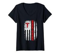 Womens USA Flag Emergency Department Emergency Room Nursing V-Neck T-Shirt
