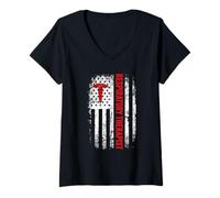 Womens USA Flag Respiratory Therapist RT Care Week For Men Women V-Neck T-Shirt