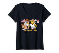 Women's USA Panama Flag American Panamanian Roots V-Neck T-Shirt