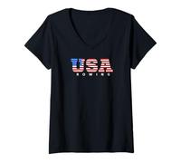 Women's USA Rowing Stars and Stripes V-Neck T-Shirt