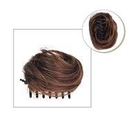 Women's use Clip In Ponytail Hairpiece Scrunchie for Women Non-Remy Hair Claw Clip Messy Bun Hairpiece Curly Chignon Hair Bun Extensions Brazilian Human Hair For hair(Light brown)