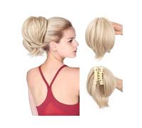 Women's use Messy Claw Clip Bun Hair Piece for Women Short Straight High Ponytail Extension Tousled Updo For hair(#35)