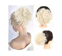 Women's use Messy Curly Hair Bun Clip in Synthetic Hair Pieces Drawstring Ponytail Hair Extensions for Women For hair(Platinum Blonde )