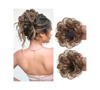 Women's use Messy Synthetic Bun Hair Piece Versatile Adjustable Styles Side Comb Clip in Curly Chignon for Women For hair(12H24)