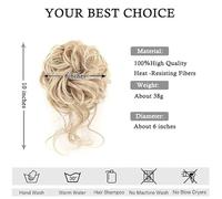 Women's use Synthetic Bun Hair Piece Messy Curly Wavy Elastic Scrunchies Ponytail Hair Extensions For hair(85H88)