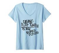 Womens Using Duct Tape is My Superpower 2.0 Logo V-Neck T-Shirt