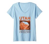 Womens Utah Sacred Shape Silence Held Since 1896 V-Neck T-Shirt