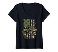 Women's UTV American Flag - Off Road Side By Side ATV Patriot V-Neck T-Shirt