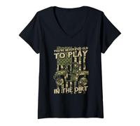 Women's UTV and ATV - You Never Too Old to Play in The Dirt Patriot V-Neck T-Shirt
