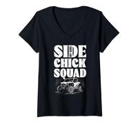 Women's UTV Offroad SXS Funny Riding Four Wheeler Side by Side Chick V-Neck T-Shirt