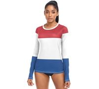 Women's UV Sun Protection Skin-Friendly Running Shirts Rash Guard UPF 50+ Workout Tops XS, Flag Netherlands, Large