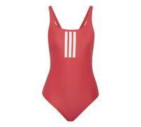 adidas Women's 3 Stripes V-Back Swimsuit Swimwear, semi Lucid red/White, 30