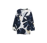 Women's V-Neck Crinkled Blouse Tom Tailor Bleu XS