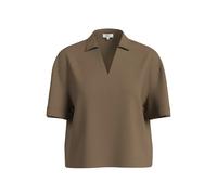 Women's V-Neck Fluid Viscose Blouse with Full Print and Shirt Collar Slit s.Oliver Marron 32