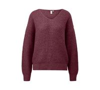 Women's V-Neck Knitted Pullover QS Rouge XL