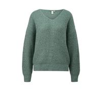 Women's V-Neck Knitted Pullover QS Turquoise L