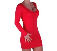 Womens V Neck Long Sleeve Bodycon Fashion Stretch Casual Plain Party Mini Dress