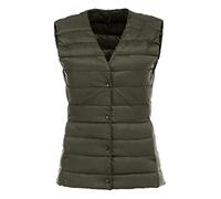 Womens V-Neck Puffer Vest, Sleeveless Quilted Gilet with Buttons, Lightweight Water-Resistant Bodywarmer, Fashionable Casual Winter Vest, Warm Outdoor Jacket for Women, Perfect for Layering