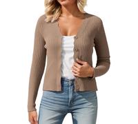 Women's V-neck short cardigan, chic and elegant, long sleeves, slim fit, casual, vintage, plain, sexy, soft, jackets, comfortable, versatile, autumn, winter, jacket
