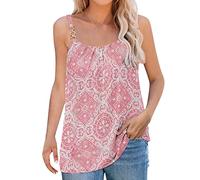 Womens V Neck Sleeveless Vest Top 2022 New UK Dot T Shirts Satin Moire Lagenlook Floral Sunflower Classic Ladies Basic Longline T Shirts Summer Tunic Blouse Pink M