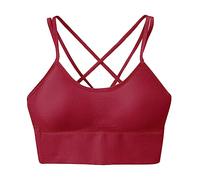 Women's V Neck Sports Bra Push Up Bra Sexy Cross Back Casual Solid Colour Soft Lingerie Classic Chic Comfortable Simple Everyday Yoga Fitness Bra