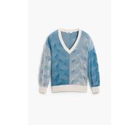 Women's V-neck sweater Desigual Bristol Bleu S