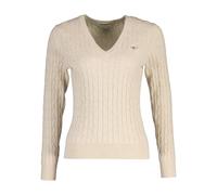 Women's V-neck sweater Gant Classic Beige S