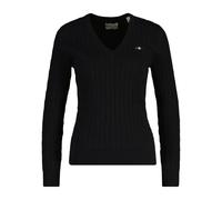 Women's V-neck sweater Gant Classic Noir S