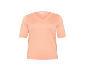 Women's V-neck sweater KAFFE Curve Lizzy Orange XL