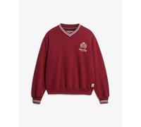 Superdry Country Club Loose V Crew Sweatshirt Red XL Woman