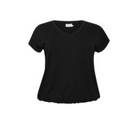 Women's V-neck T-shirt KAFFE Curve Jena Noir XL