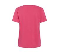 KAFFE Women's T-Shirt Short Sleeves V-Neck Regular Fit Jersey Tee Hip Length, Raspberry, XL