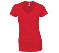 Womens V Neck T Shirt Ladies Gildan Softstyle Short Sleeve Plain Cotton Tee