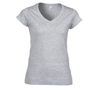 Womens V Neck T Shirt Ladies Gildan Softstyle Short Sleeve Plain Cotton Tee