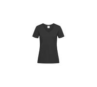 Stedman Apparel Women's Classic-T V-neck/ST2700 T-Shirt, Black Opal, Size 18 (Size:XX-Large)